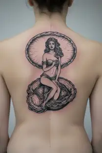aphrodite inside a shell tattoo design idea
