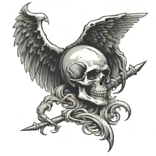 holy death emo style tattoo design idea