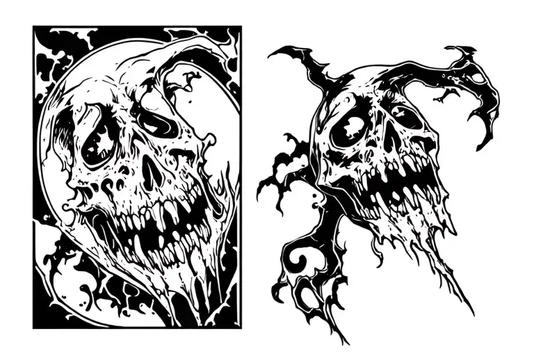 magic the gathering horror themed tattoo tattoo design idea