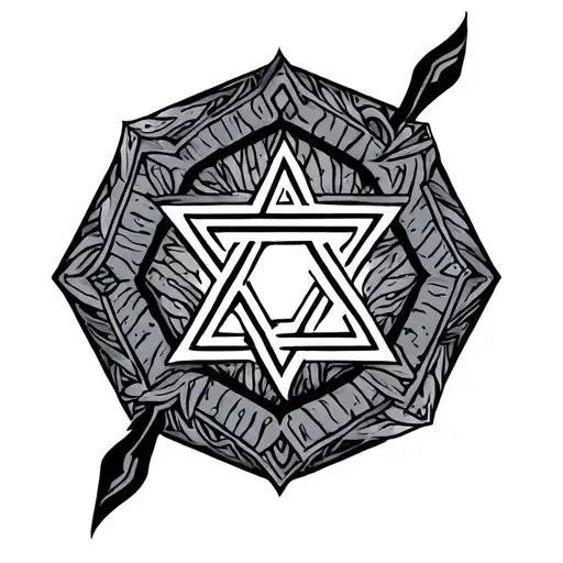 Hexagram tattoo design idea