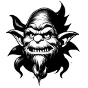 Make me an evil smurf tattoo design idea