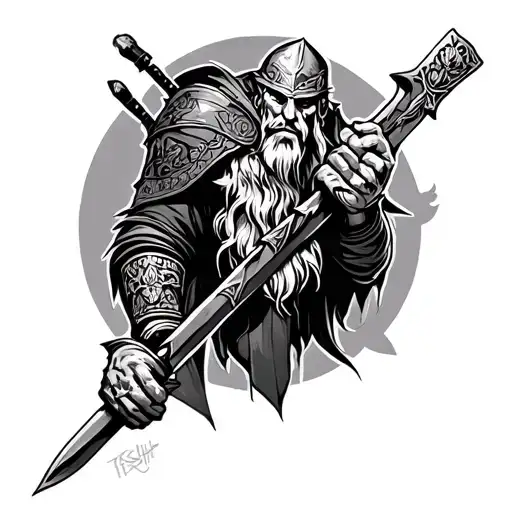 Irish German badass warrior tattoo design idea