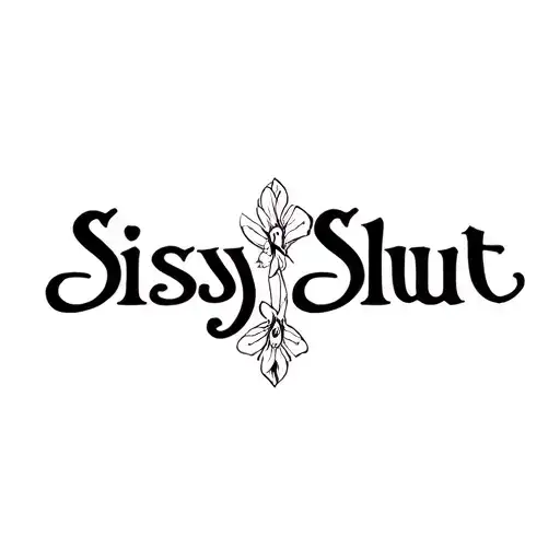 "Sissy Slut" "bdsm" "line art" "submissive" "slave" "sissy" tattoo design idea