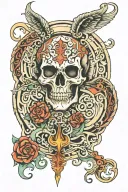 "1997" vertical tattoo design idea