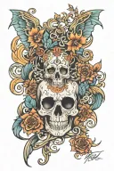 "1997" vertical tattoo design idea