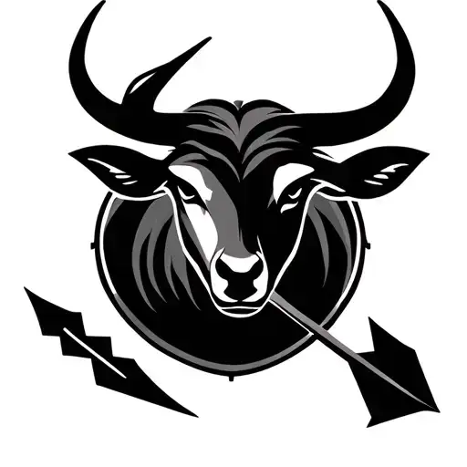 taurus, aquarius, pisces arrow tattoo design idea