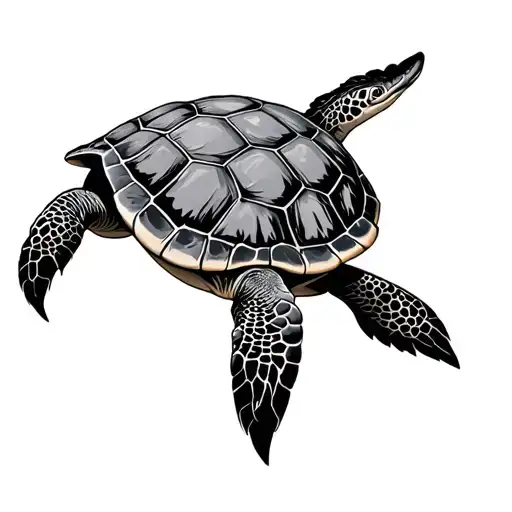 draconic sea turtle tattoo design idea