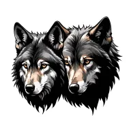 Wolf silhouettes tattoo design idea