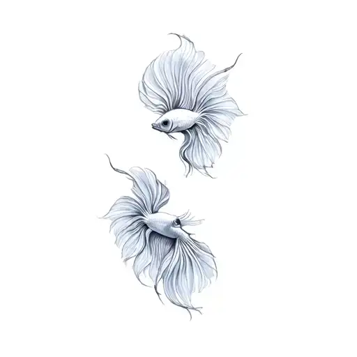 two betta fish tattoo design idea