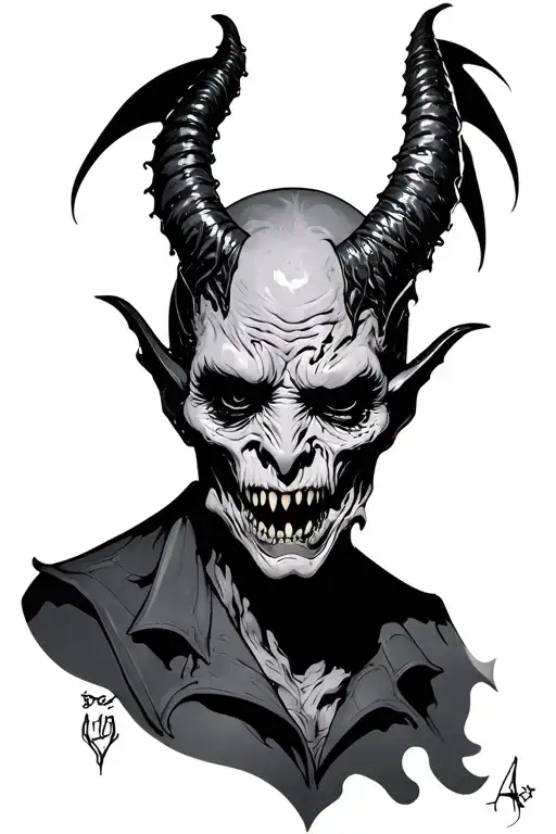 Depression Demon tattoo design idea