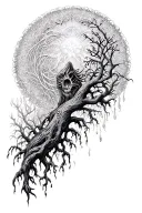 dark psychadelic nature alex grey style illustration tattoo design idea