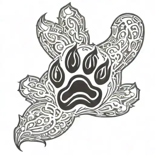 wolf paw print tattoo design idea