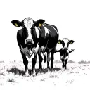 son and dad walking to see the cows tattoo design idea