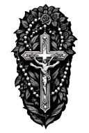 Rosary cross tattoo design idea