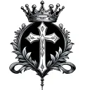 Cross and crown tattoo design idea
