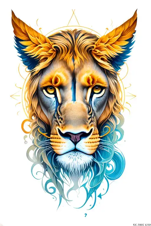 zodiac sign CANCER and Leo tattoo design idea