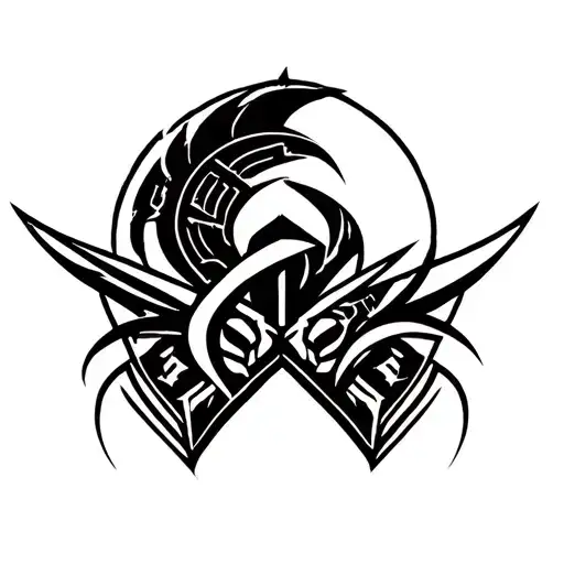 V shaped tattoo with Japanese and spartan warrior influence tattoo design idea