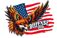 "Fenix Defense Tech" Phoenix with the head of a Fox. American flag in the background. tattoo design idea