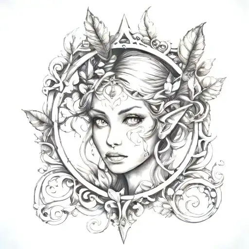  fantasy theme…. Like elves and fairy peeking tattoo design idea