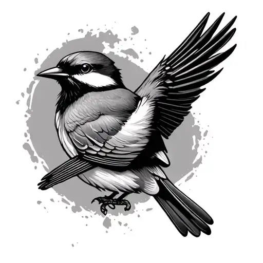 shrike bird tattoo design idea