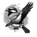 shrike bird tattoo design idea