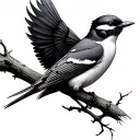 shrike bird tattoo design idea