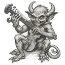 devil playing the fiddle tattoo design idea