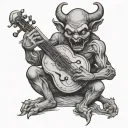 devil playing the fiddle tattoo design idea