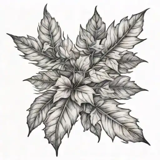 Heavenly leaves falling tattoo design idea