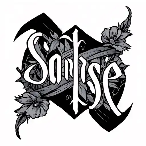"Saoirse" logo letter tattoo design idea