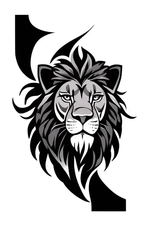 Tattoo Layout & Tribal StylingChest (Symbolizing Strength & Vision)	•	Tribal-Style Lion Head (iBhubesi):	•	Designed tattoo design idea