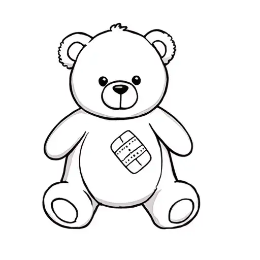 teddy bear with bandaid on its chest tattoo design idea