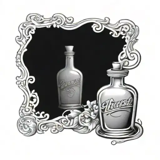 arsenic poison bottle tattoo design idea