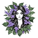 poison ivy vines with lavender and eucalyptus tattoo design idea
