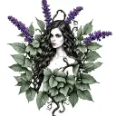 poison ivy vines with lavender and eucalyptus tattoo design idea