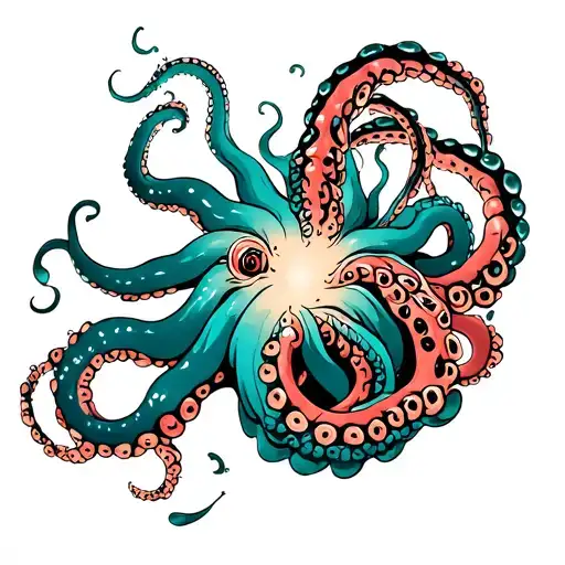 Tentacles that gets out of the buttocks tattoo design idea