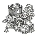 melting candle and ice cube tattoo design idea