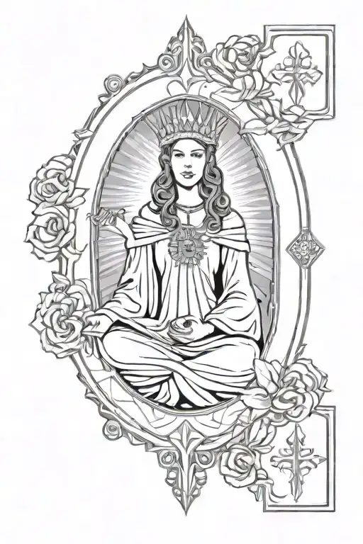 high priestess tarot card tattoo design idea