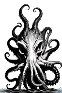 kraken black and grey tattoo design idea