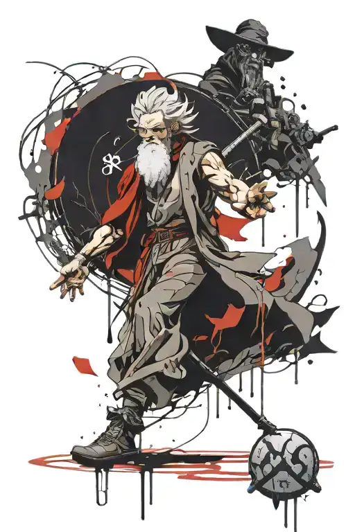 goku, gandalf, ghostbusters, gollum, game of thrones tattoo design idea