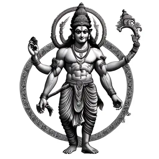 God Hanuman full body tattoo design idea
