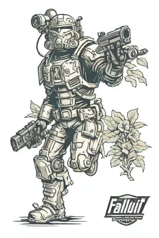 fallout new Vegas greenery sleeve tattoo tattoo design idea