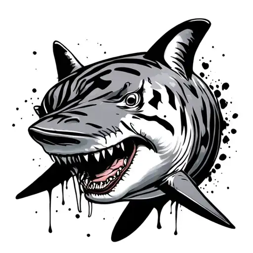 Tiger Shark tattoo design idea