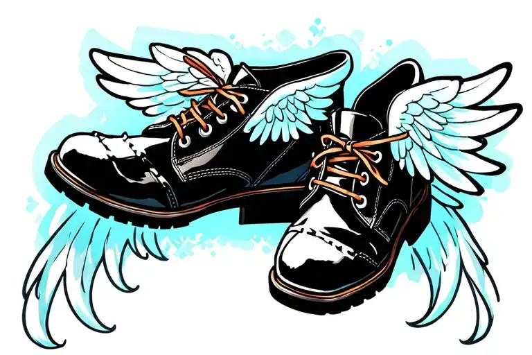 vellie shoes with wings  tattoo design idea