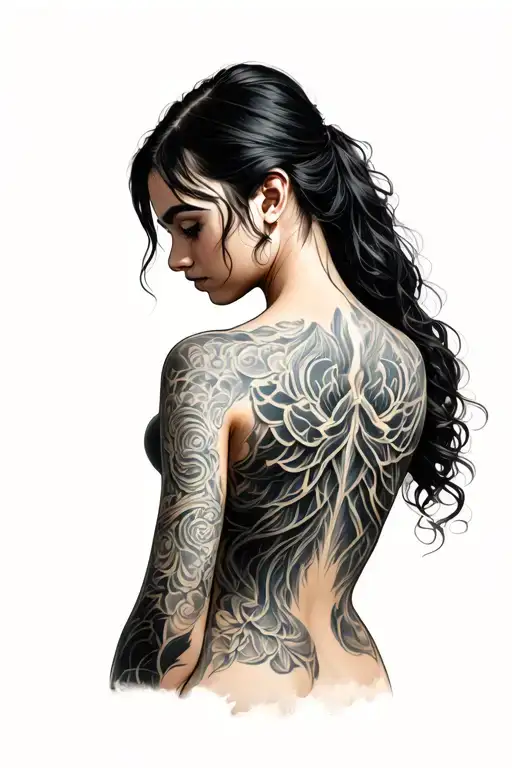 resembles fours back tattoo in divergent tattoo design idea