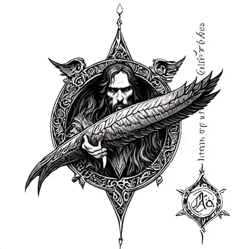 lord of the rings traditional tattoo design idea