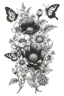 flower meadow filled tattoo design idea