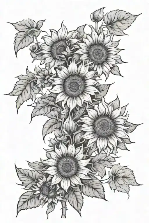 pot leaves with sunflowers sleeve tattoo design tattoo design idea