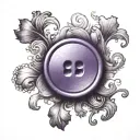 a purple button with 4 even holes tattoo design idea