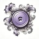 a purple button with 4 even holes tattoo design idea